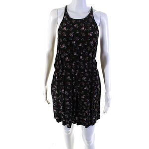 Thakoon Collective Womens Watercolor Floral Jumpsuit Black Size 8 13470178